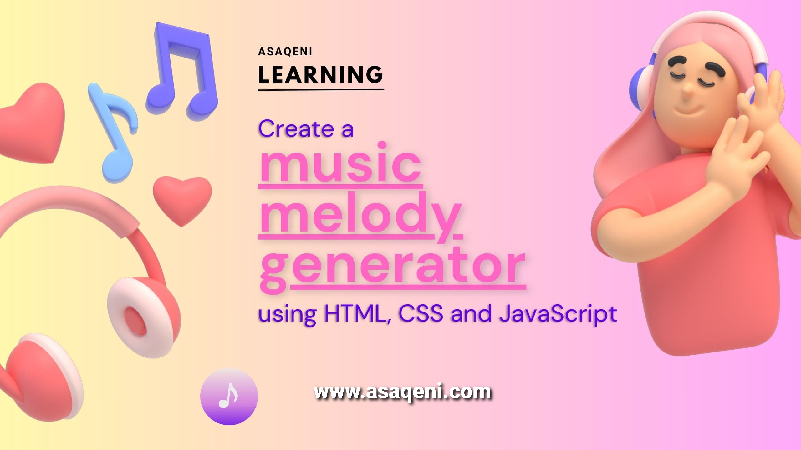create a musical melody generator banner